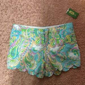 Lilly Pulitzer Women's Shorts - Aqua, Green, Pink Paisley